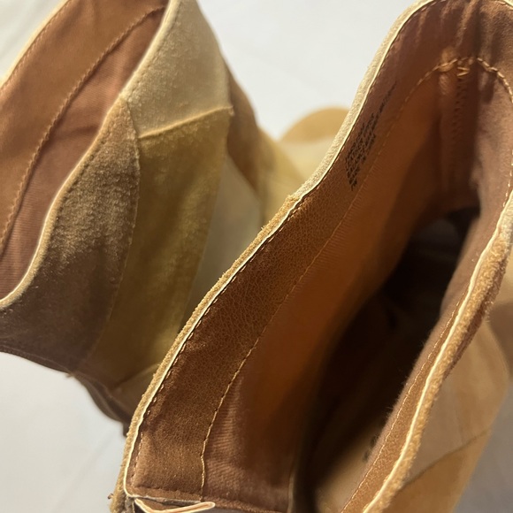 Torrid Boots Patchwork Booties Peep toe Boots Brown Tan Cream Women - Picture 10 of 16